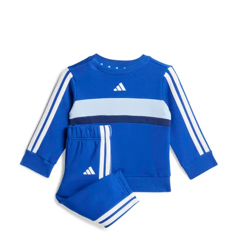 adidas Unisex - Bimbi 0-24 Seasonal Essentials Tiberio 3 Stripes Fleece Crew Set Track
