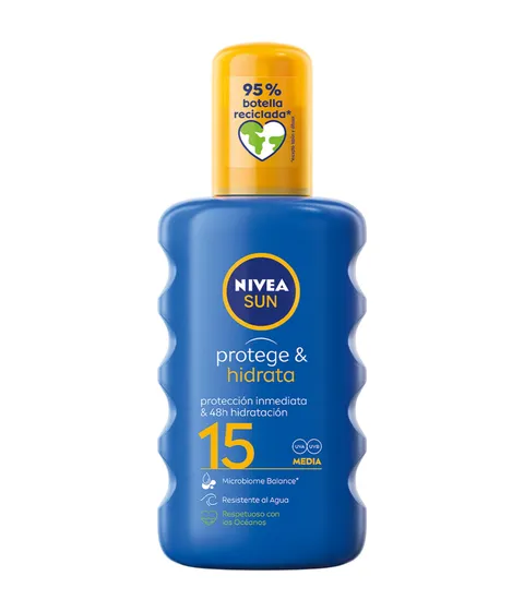 Nivea Sun, Spray solare idratante resistente all'acqua, SPF 15 - 200 ml