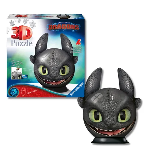 Ravensburger - Puzzle 3d Dragon con orecchie 77 pezzi, Puzzle 3d bambini 6 anni o più