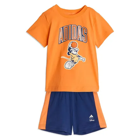 adidas Mixte bébé Disney Mickey Mouse T-Shirt SET, Pure Orange/off white, 6-9 Months