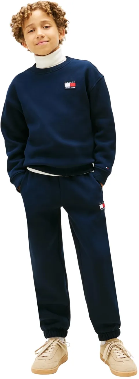 Tommy Hilfiger Bambini Unisex Tuta da Ginnastica Heritage Flag Regular Fit, Blu (Dark
