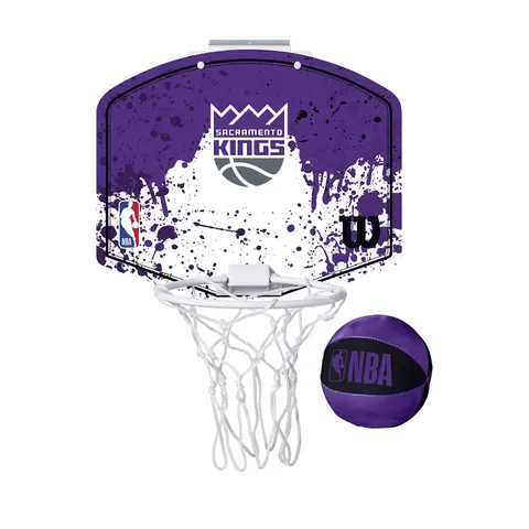Wilson Minicanestro da Basket NBA TEAM MINI HOOP, Plastica, Bianco/Viola (Sacramento