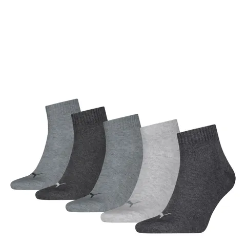 PUMA QUARTER PLAIN 5P, Calzini Unisex - Adulto, Anthraci/l Mel Grey/m Mel Grey - New, 43-46