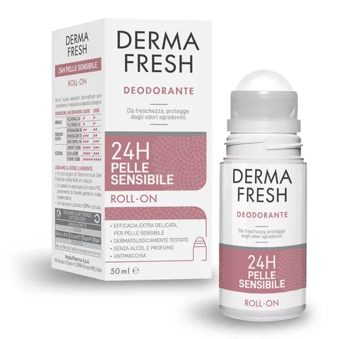 Dermafresh Deodorante Roll-On Efficace 24h, 100 ml, Pelle Sensibile, Efficacia Extra