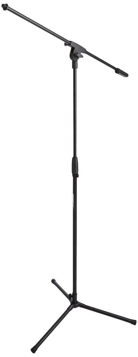 Amazon Basics Asta Supporto Porta-Microfono con Treppiedi, Fino a 218 cm, Inclinabile e