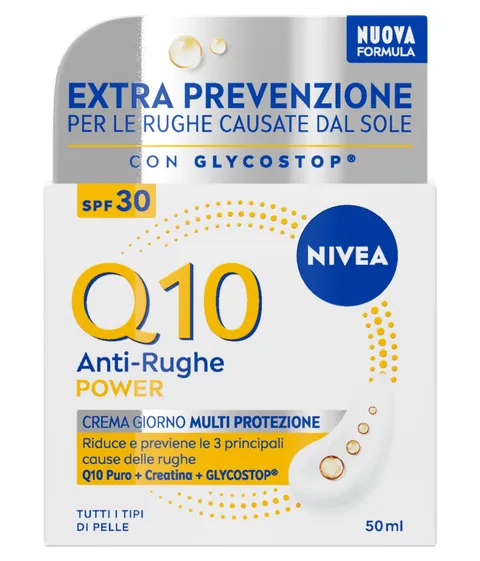 Nivea Q10 Anti-Rughe Power Crema Giorno Multi Protezione SPF30 50 ml, Crema viso