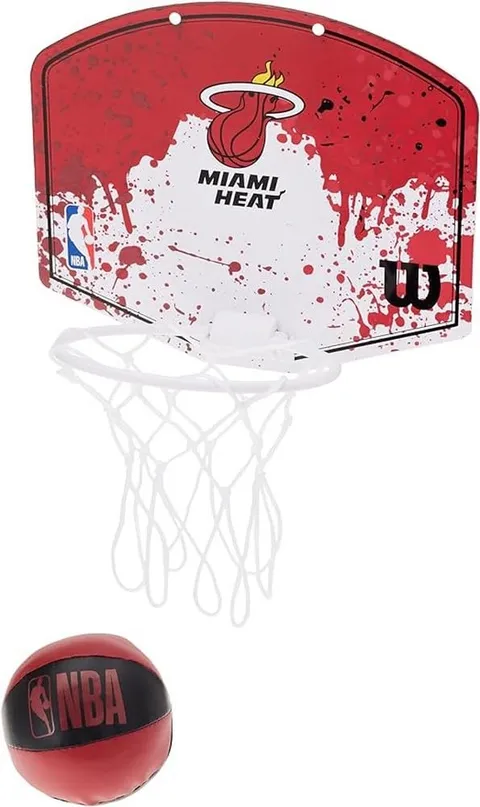 Wilson Minicanestro da Basket NBA TEAM MINI HOOP, Miami HEAT, Plastica, Taglia unica