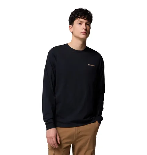 Columbia CSC Seasonal Logo LS Tee, Cotone pronto per l'avventura, Comfort flessibile
