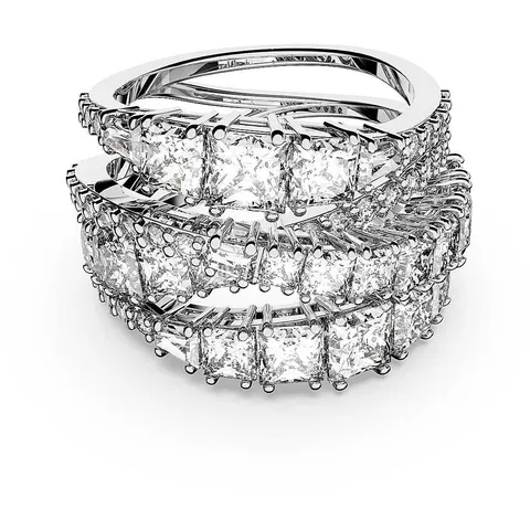 Swarovski Anello Twist Wrap, Taglio misto, Bianco, Placcato rodio