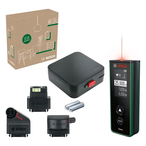 Bosch Distanziometro laser Zamo 4a gen. con 3 attacchi (misurazione facile e precisa fino