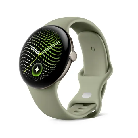 Google Pixel Watch 5 (45mm) Smartwatch Pirite/Cinturino Verde Oliva - Wi-Fi