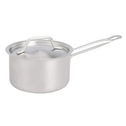 Amazon Basics Casseruola in acciaio inox a bordi dritti, con rivestimento in alluminio e