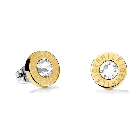 Tommy Hilfiger Jewelry Orecchini a Perno da Donna in Oro Giallo con Cristalli - 2700753