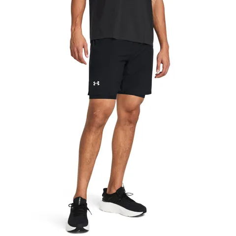 Under Armour Pantaloncini 2 in 1 Launch Run 5", Nero, Nero, Riflettente, S Uomo