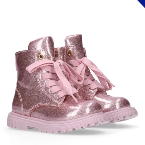 Stivaletti glitter rosa stringati Tommy Hilfiger