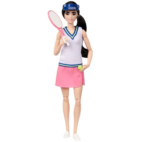 Barbie Carriere - Barbie Tennista, bambola snodata sportiva con accessori racchetta