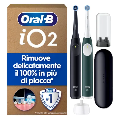 Oral-B iO 2 DUO Nero e Verde (2 spazzolini)
