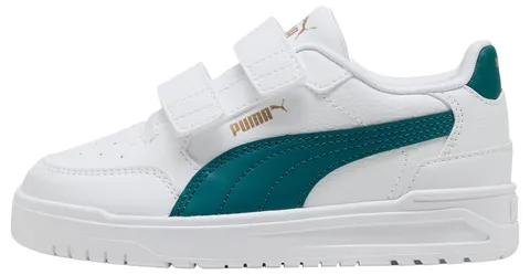 PUMA Shuffle Downtown Lo V PS Sneaker, White-Emerald Ice Gold, 1 UK Bambino, Puma