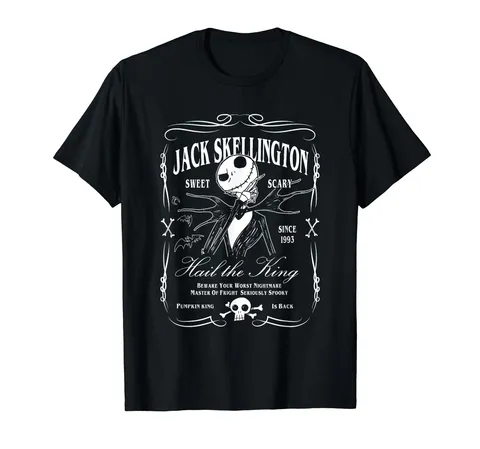 Nightmare Before Christmas Jack Skellington Label Maglietta
