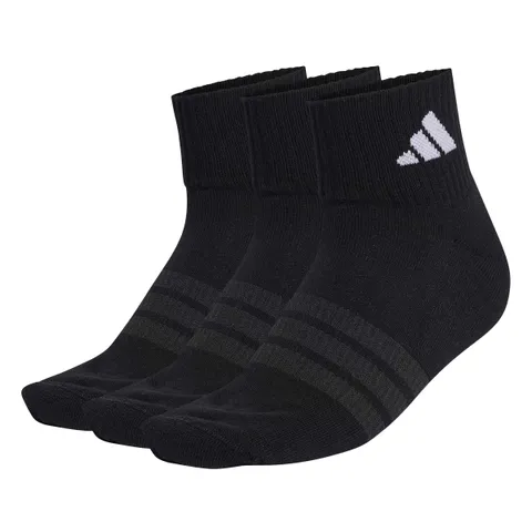 adidas Unisex - Adulto Cushioned Sportswear Ankle Socks 3 Pair Pack, black/black/white