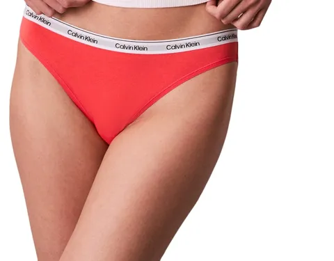Calvin Klein Donna Slip Taglio Bikini con Fascia con Logo, Rosa (Punch Pink), S