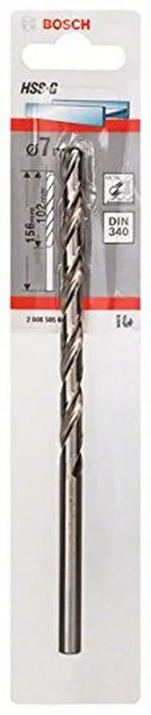 Bosch Professional 1x HSS-G Punte per Metallo (Ø 7 mm, Robust Line, Accessori per trapani)