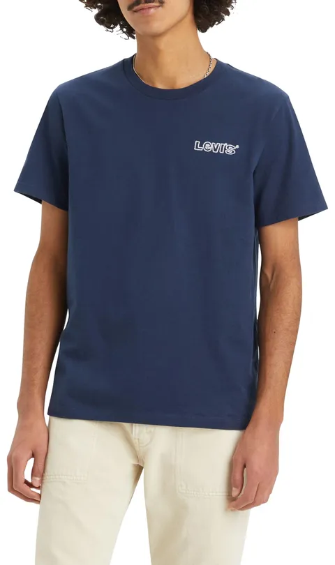 Levi's Graphic Crewneck Tee T-shirt, Rope Batwing Dress Blues, XS Uomo