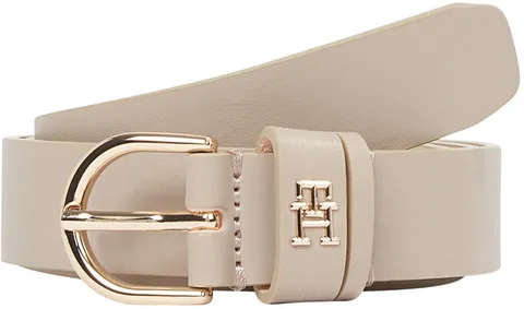 Tommy Hilfiger Donna Cintura Essential Effortless 2,5 cm Cintura in Pelle, Beige