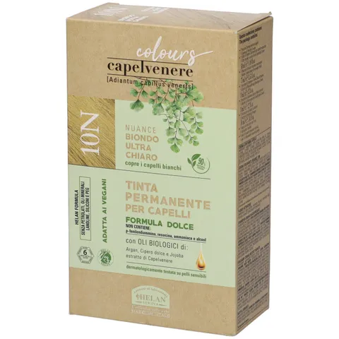 Helan, Capelvenere Colours, Tinta per Capelli Naturale Permanente Formula Dolce 10N