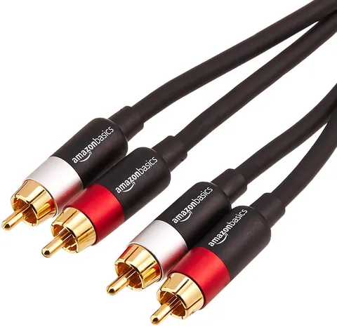 Amazon Basics 2 cavi audio RCA per amplificatori, diffusori attivi o subwoofer, con