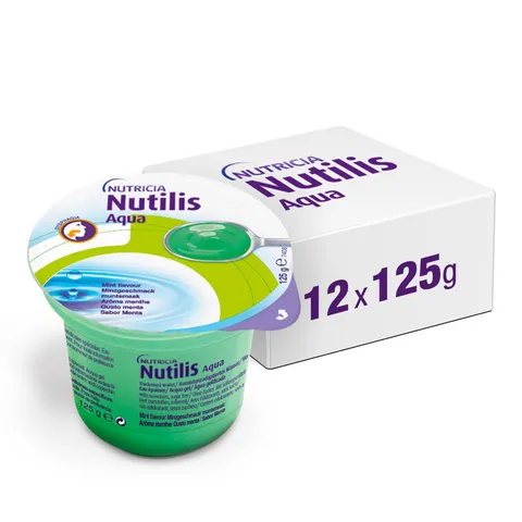 Nutilis AQUA GEL, Acqua Gelificata Pronta all'uso, Gusto Menta, 12x125g
