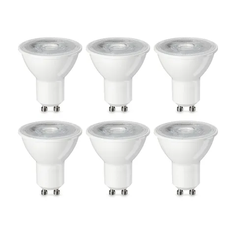 Amazon Basics - Confezione da 6 faretti LED GU10, 4.7 W (equivalente a 50 W), luce bianca