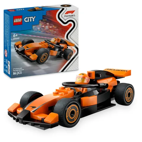 LEGO City Pilota e Monoposto McLaren F1 - Modello di Macchina Giocattolo da Formula 1 con