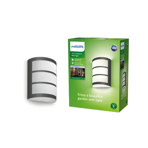 Philips LED Python, Lampada a Parete, per Esterni, LED integrato , IP44, 4000K, Antracite