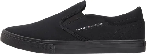 Tommy Hilfiger Uomo Sneakers Vulcanizzate Core Slip On Senza Lacci, Nero (Black), 42