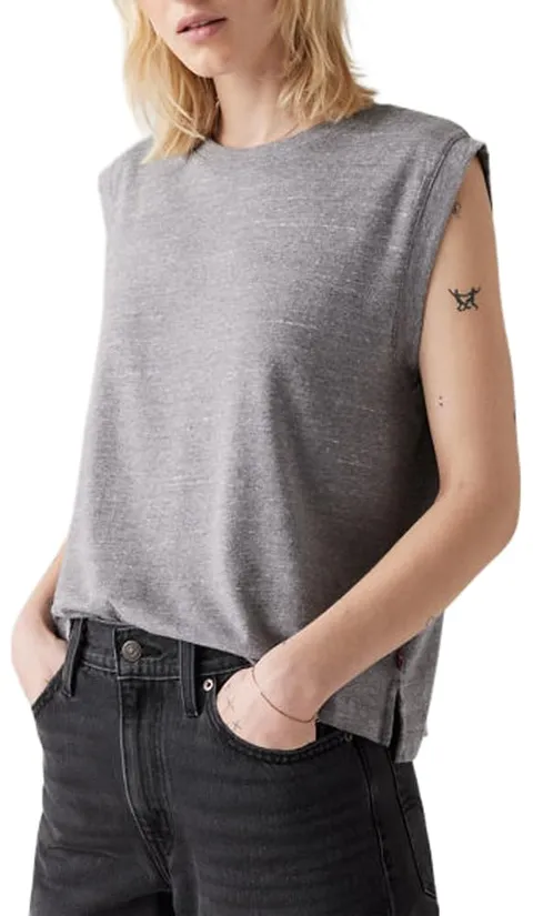 Levi's Canotta da Donna Boxy, Triblend Header Gray, S