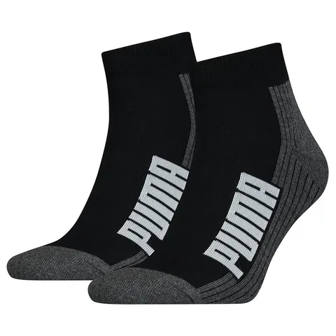 PUMA Quarter Calzini, Nero/Bianco 2, 43-46 (Pacco Da 2) Unisex-Adulto