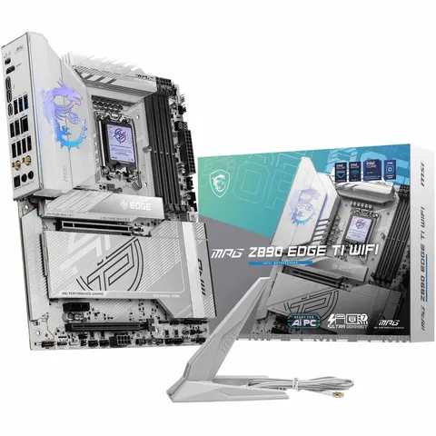 MSI Scheda madre MPG Z890 EDGE TI WIFI, ATX, supporta processori Intel Core Ultra (serie 2), LGA 1851-90A SPS VRM, DDR5 Memory Boost (9066+ MT/s OC), PCIe 5.0 x16 e 4.0 x16, M.2 Gen5, Wi-Fi 7, 5G L