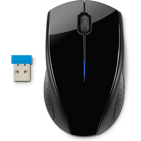 HP 220 Mouse Wireless, Tecnologia LED Blu, Sensore Ottico da 1300 DPI, 3 Pulsanti e Rotella di Scorrimento Integrata, Impugnature Pratiche e Funzionali, Ricevitore Nano Incluso, Design Moderno, Nero
