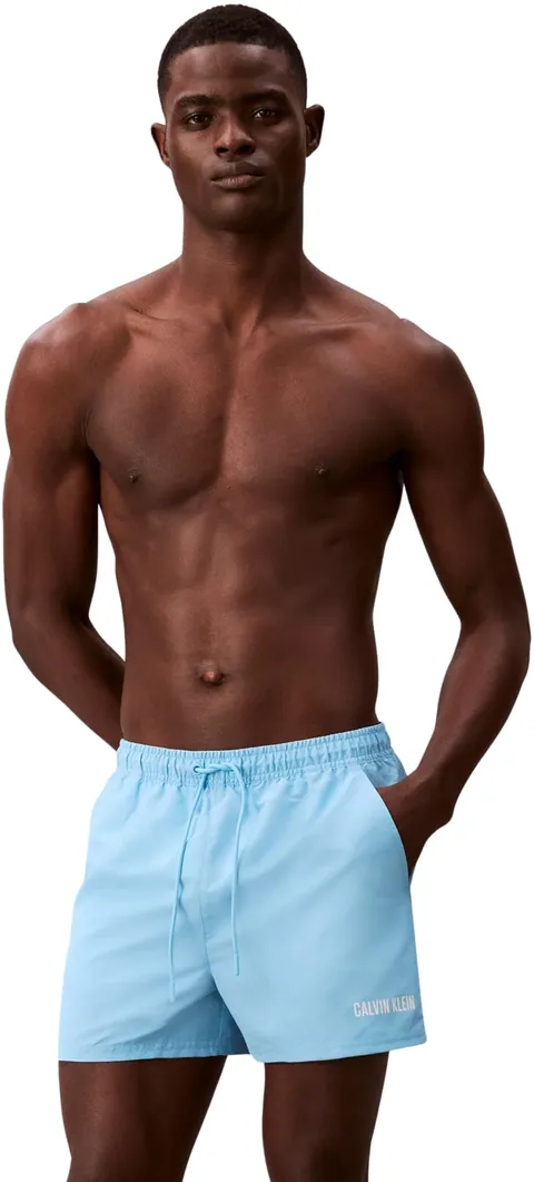Calvin Klein Uomo Pantaloncino da Bagno Short Drawstring con Coulisse, Blu (Chilly Blue)