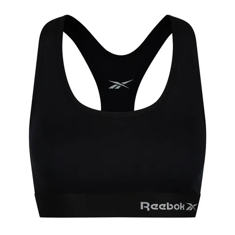 Reebok Donna, Top Corto Sportivo, Nero, Piccolo