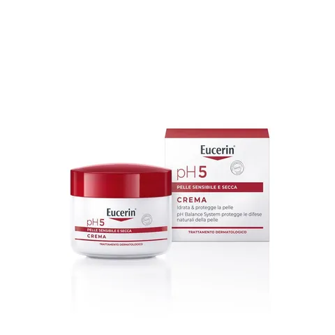 Eucerin pH5 Crema 75 ml, Crema idratante viso e corpo per un'idratazione a lunga durata e