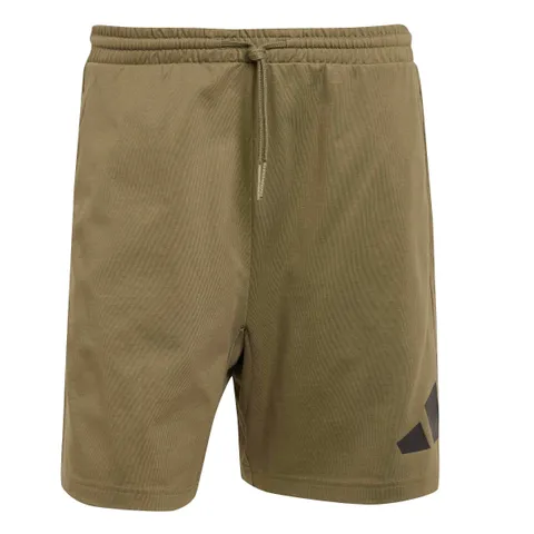 adidas Uomo Essentials Big Logo Single Jersey Short Shorts, Olive Strata/Black, M
