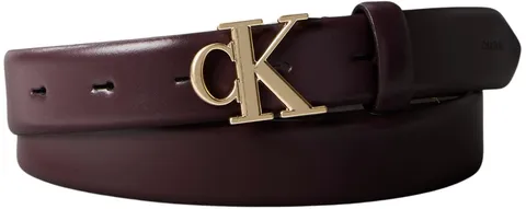 Calvin Klein Donna Cintura Buckle 3,0 cm con Fibbia con Monogramma, Marrone (Fudge/Antique Li﻿Ght Gold), 110 cm