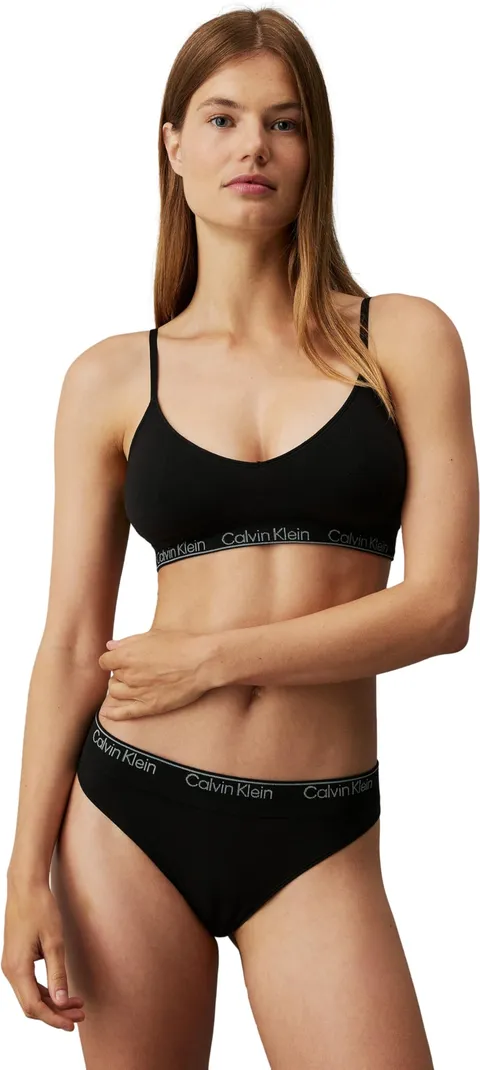 Calvin Klein Donna Bralette Lightly Lined Triangle Preformata, Nero (Black), L