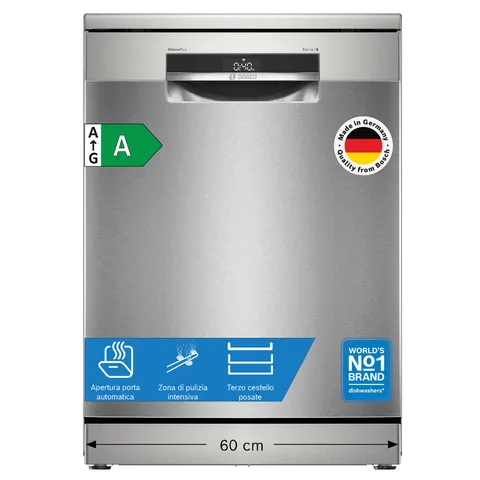 Bosch SMS6ECI15E Serie 6, Lavastoviglie Smart da libera installazione, Cestelli