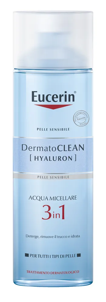 Eucerin DermatoClean Acqua Micellare 3in1 200 ml, Detergente viso struccante viso e occhi