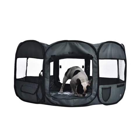 Amazon Basics Ottagonale Recinto portatile per animali domestici, 114 cm, Grigio