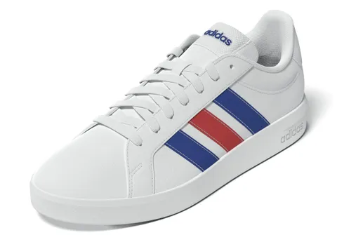adidas Uomo Grand Court Base 3.0 Shoes, Ftwr White/Team Royal Blue/Pure Ruby, 39 1/3 EU