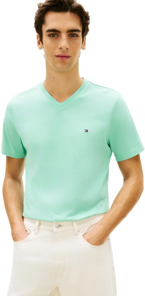 Tommy Hilfiger T-Shirt da Uomo Essential con Scollo a V MW0MW39249 S/S, Blu, S